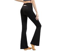 BKEPDY Pantalones Mujer Verano Acampanados Cintura Alta Elásticos Pantalón Largos Elegantes Trousers Vaporosos Anchos Boho Frescos Hippies Mono Playa Vacaciones