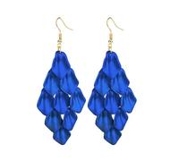 BKEPDY Pendientes Cascada Pétalos Brillantes Colgantes Largos Elegantes Joyería Femenina Bohemia Ligeros Accesorios Decorativos