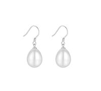 BKEPDY Pendientes Gota Perla 12mm Elegantes Aretes Colgantes Joyas Mujer Accesorios Plateados