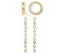 BKEPDY Pendientes Mujer Pendiente Aro con Colgantes Intercambiables Pendientes Colgantes Joyas de Aros Pequeños con Dijes Evil Eye Hamsa Rombo Joyeria Mujer (Oro B)