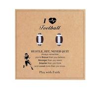 BKEPDY Pendientes Mujer Pendientes Motivos de Fútbol Rugby y Béisbol Deportivos con Tarjeta Regalos Hipoalergénicos Joyas Joyeria Amantes del Deporte (Rugby)