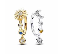 BKEPDY Pendientes para Mujeres Pendientes Colgante Stud Blanco Zirconia Sun Moon Studs Pendientes Stud Joyería Regalos para Chicas Elegancia Moda