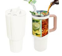BKEPDY Stanley Cup Accesorios 2 en 1 Doble Bebida Silicona Interior de 40 onzas Forro Reutilizable Popote Insertible para Fiestas Ocio al Aire