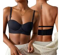 BKEPDY Sujetador sin Aros para Mujer Sujetadores sin Costuras Push Up Cuello V Sostenes sin Costuras Invisible Comodos Básico Sujetador Ajustable Bralette(M)