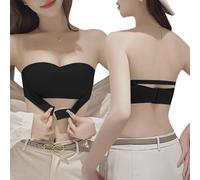 BKEPDY Sujetador sin Tirantes Mujer Forma Corazón Push up Cierre Frontal Invisible Adhesivo Multiposición Efecto Levanta Pecho Sujetadores Bandeau Antideslizante