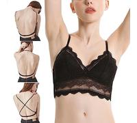 BKEPDY Sujetadores Mujer sin Aros Push up Encaje Triangular Multiforma Versatil Tirantes Ajustables Comodidad Extrema Sujetador Elegante Soporte Diseño Transpirable