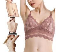 BKEPDY Sujetadores Mujer sin Aros Push up Encaje Triangular Multiforma Versatil Tirantes Ajustables Comodidad Extrema Sujetador Elegante Soporte Diseño Transpirable