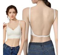 BKEPDY Sujetadores Mujer sin Aros Push up Triangular Forma V Tirantes Ajustables Sujetador sin Costuras Efecto Reductor Brasieres sin Relleno Cómodo Transpirable Soporte Diario