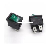 BKGWCSOR 10PCS Ship Type Switch Green Light 15 * 21mm 4PIN ON Off Rocker Switch 6A/250V 10A/125V LCD TV Power Switch 4 Points