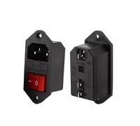 BKGWCSOR 1pc Three-in-One Power Socket C14 Three-Socket with Screw Fixed Hole Insurance Seat Ship-Shaped Switch