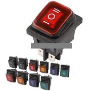BKGWCSOR 1PCS KCD4 Rocker Switch 6 Pin ON-Off-ON with Light Green Power Switch 16A 250VAC/ 20A 125VAC