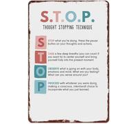 BKGWCSOR Classic Aluminum Tin Sign Calming Technique Soothing Strategy For Home Office Waiting Area Zen Garden Tranquil Decor Plaque 8 X 12 inch
