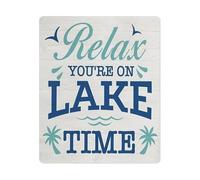 BKGWCSOR Cozy Cabin Decor Metal Tin Sign Relax Youre On Lake Time Vintage Rustic Wall-Art for Bedroom Porch Reading Nook 8 X 12 inch