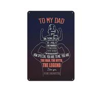 BKGWCSOR Daughter to Dad Gift Metal Sign I Love You Father Quote Vintage Tin Sign for Dads Office Desk Man Cave Wall-Art Fathers Day Present (8 X 12 inch)