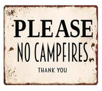 BKGWCSOR Distressed Metal Sign Fire Ban Notice Wall Decor Ranch 12x8 Inch | Eye catching warning sign damp cloth wipe sturdy all weather