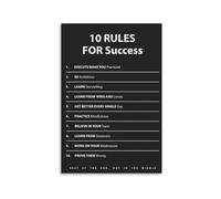 BKGWCSOR Entrepreneur Office Decor 10 Rules for Success Metal Tin Sign Vintage Inspirational Sign for Home Office Startup Wall-Art Gift Idea (8 X 12 inch)