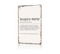 BKGWCSOR Hospice Nurse Quote Metal Sign Registered Nurse Definition Wall-Art Funny Tin Poster For Graduation Retirement Home Bar Decor 8 X 12 inch