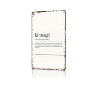 BKGWCSOR Kintsugi Quote Metal Sign Vintage Definition Funny Wall-Art Tin Poster Resilience Gift For Ceramics Lover Zen Garden Decor 8 X 12 inch