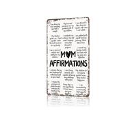 BKGWCSOR Mom Affirmations Quote Metal Sign Vintage Funny Wall-Art Tin Poster Survival Mom Life Gift For Mother's Day Home Office Decor 8 X 12 inch