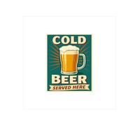 BKGWCSOR Retro Beer Sign Metal Wall-Art Cold Beer Vintage Look Tavern Style Tin Sign for Man Cave Home Bar Basement or Game Room 8 X 12 in