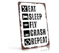 BKGWCSOR Retro Drone Pilot Tin Sign Wall Decor 8x12 Inch