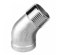 BKGWCSOR Stainless Steel Cast Pipe Fitting, 1/4" 3/8" 1/2" 3/4" 1" 1-1/4" 1-1/2" 2" 3" 4" Female To Male 45 Degree Elbow Connector Coupler 304 Stainless Pipe Fitting, 1PCS(2 Inch)