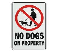 BKGWCSOR Vintage Metal Tin Sign No Dogs On Property Notice Wall Decor Retro Pet Restriction Plaque for Home Garden Yard Lawn 8 X 12 inch