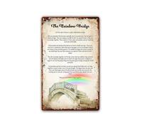 BKGWCSOR Vintage Rainbow Bridge Poem Pet Crossing Over Quote Metal Sign Antique Look Wall Plaque for Grooming Room Sanctuary Nook Compassionate Pet Loss Tribute Decor 8 X 12 inch