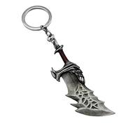 Bkinpid Llavero de juego de regalo para él con hoja del caos con bonito paquete, plateado, mediano, Plateado, Midium