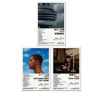 Bkioqoh Un juego de 3 pósteres en lienzo, póster de Drake Nothing Was The Same Poster, juego de 3 piezas de álbum estético, impresiones en lienzo de 8 x 12 pulgadas sin marco, juego de 3