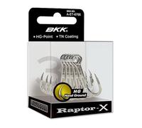 BKK Raptor-X - Gancho Triple | 2/0 | Paquete de 6 | 3X | Revestimiento de estaño Brillante Resistente a la corrosión de Agua Salada | Punta de Tierra | Gancho de señuelo Resistente, Popping