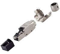 BKL Electronic Conector acodado RJ45, sin herramientas, STP, CAT 6A 10121202, conector recto, número de polos 8P8C Si