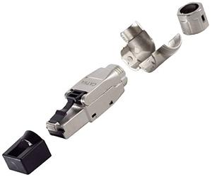 BKL Electronic Conector acodado RJ45, sin herramientas, STP, CAT 6A 10121202, conector recto, número de polos 8P8C Si