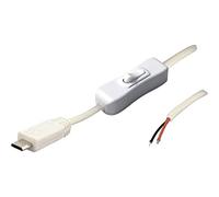 BKL Electronic MUSB 10080117 - Cable micro USB macho con interruptor, color blanco, 2 pines