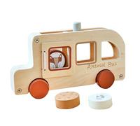 Bkljkf Autobús de juguete | Juguetes de madera para niños pequeños | Juego educativo portátil Juego creativo interactivo para la escuela entretenimiento niñas