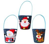 Bkljkf Bolsas de Navidad - Juego de 3 bolsas de regalo de denim con asa | Tote Decorativo para Fiesta Regalo, para Oficina Estantería Chimenea y Galletas