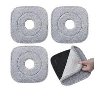 Bkljkf Cabezal de mopa, 4 almohadillas de microfibra | Paño de limpieza cuadrado altamente absorbente para limpieza profunda en húmedo y seco de pisos, parquet, hogar, cocina, cuarto de baño