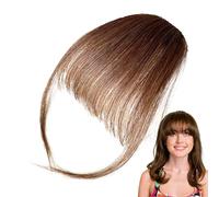 Bkljkf Clip - Poni, clip para mujer, pelo humano, flequillo, extensiones de pelo, flequillo, cubre el cabello más fino, postizos diarios para novias en viajes