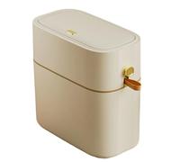 Bkljkf Cubo de basura con tapa para baño | Cubo de basura sin contacto, 8 litros, resistente a los olores, para habitaciones de estudiantes, debajo del armario, espacios estrechos, lavadero, interior