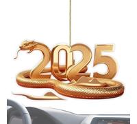 Bkljkf de Serpiente de la Suerte, Colgante de Coche de Serpiente | 2D Año Nuevo Serpiente Acrílico Colgante | Felicidad Riqueza Serpiente, Año de la Serpiente, Chino