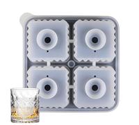 Bkljkf Molde de silicona para helado, bandeja para hacer fugas, cubo chilling con 4 cavidades, fácil liberación de condiciones de hielo portátiles para la vida diaria, piscina, cocina, picnic