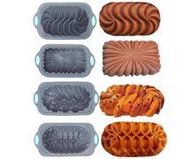 Bkljkf Molde De Silicona Para Pan De Hogaza - Molde Para Pan De Sándwich - 4 Piezas Apto Para Lavavajillas Moldes De Cocina Casera Para Pasteles Brownies Lasagna