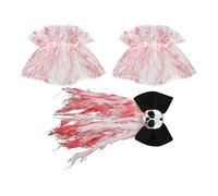 Bkljkf Pasador de pelo gótico de Halloween, con diseño de esqueleto, con, 3 piezas de horror y pulsera, accesorios de disfraces para fiestas temáticas, juegos de rol, mascarada y más