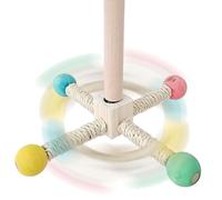 Bkljkf Perca de loro, perca de pájaro,Juguetes de perca de pájaro juguetón - Búsqueda de comida de madera giratoria interactiva