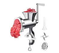 Bkljkf Picadora de carne manual, manual pesada, picadora de carne manual con 3 boquillas de relleno para salchichas, para hogar, dormitorio, restaurante, apartamento, alquiler de carne de vacuno