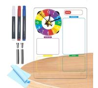 Bkljkf Pizarra borrable de borrado en | Tablero de notas vertical de escritorio - Pizarra acrílica para noticias creativas con reloj transparente para el hogar y