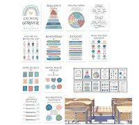 Bkljkf Póster de salud mental para niños, póster de salud mental - carteles de consejos escolares, 12 x conciencia de confirmación, sentimiento de motivación para la habitación de los niños