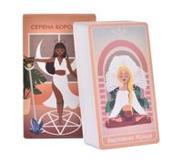 Bkljkf Tarjetas de tarot, 78 tarjetas de oráculo, juguete mítico para interpretación del futuro, tarot portátil para meditación, asesoramiento espiritual, astrología, para adivinación y meditación