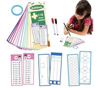 Bkljkf Tarjetas flash multiplicación, multiplicación FlashCard | Times Tablas Recursos para Niños, 2 lápices secos, juego educativo interactivo, doble cara para niños
