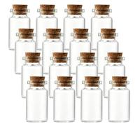 BKNEEP 12 pequeños frascos de vidrio de 8 ml, pequeñas probetas con tapón de corcho,mini botella cristal pequeña frascos para decoraciones de bricolaje, regalos de boda, fiestas